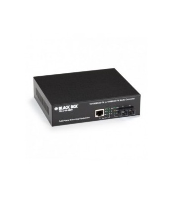 Black Box LPS500A-SM-10K-SC PoE PSE Gigabit Media Converter