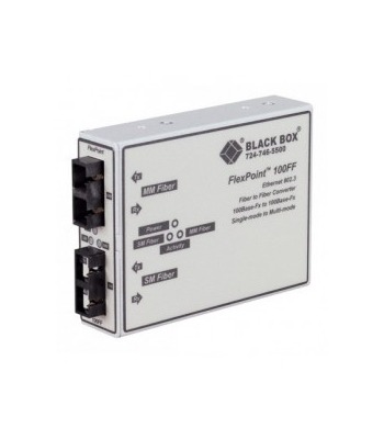 Black Box LMC250A FlexPoint 100-Mbps Multimode to Single-Mode Fiber-to-Fiber Mode Converter