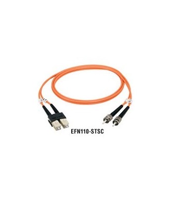 Black Box EFN110-002M-STST Premium Ceramic, Multimode, 62-5-Micron Fiber Optic Patch Cables, ST–ST, Duplex, Riser, 2-m (6.5-ft.)