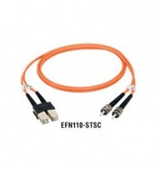 Black Box EFN110-001M-STST Premium Ceramic, Multimode, 62-5-Micron Fiber Optic Patch Cables, ST–ST, Duplex, Riser, 1-m (3.2-ft.)