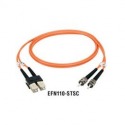 Black Box EFN110-001M-STST Premium Ceramic, Multimode, 62-5-Micron Fiber Optic Patch Cables, ST–ST, Duplex, Riser, 1-m (3.2-ft.)